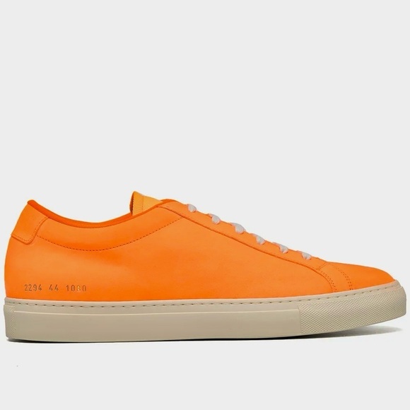 Common Projects Other - Common Projects Achilles Fluo Orange Suede Low Top Sneakers